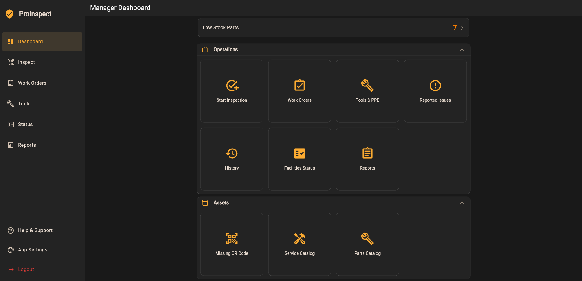 Manager dashboard — portfolio health at a glance